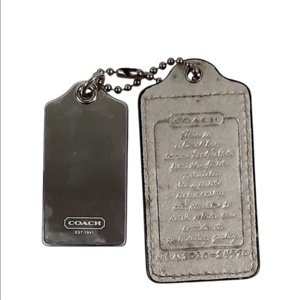 Authentic Extra Large Coach Metallic Gray Leather… - image 2